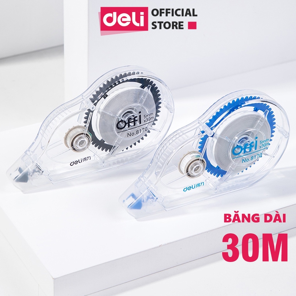 Set bút xóa băng cao cấp Deli dài 30m/chiếc - 2 chiếc/set - 8170