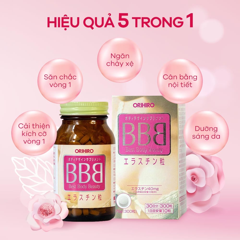 Viên uống nở ngực BBB Best Beauty Body Orihiro hỗ trợ tăng kích thước và săn chắc Nhật Bản 300 viên/hộp