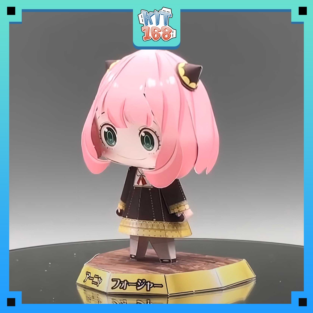 Mô hình giấy Anime Game Chibi Anya ver 4 - Spy x Family + kit hộp trang trí