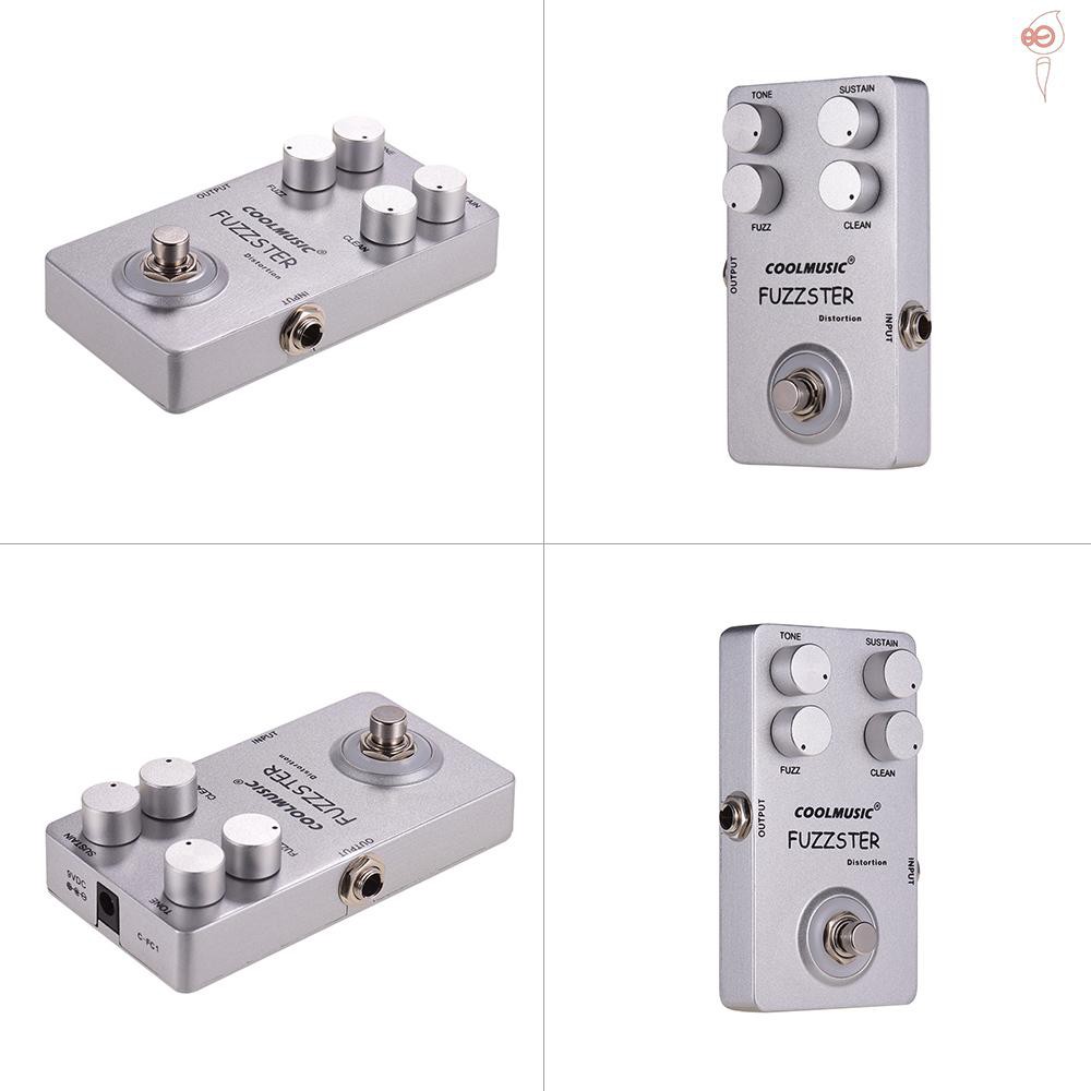 X&S COOLMUSIC C-FC1 Fuzzster Distortion Guitar Effect Pedal Bass Fuzz Pedal for Electric Guitars Alluminum Alloy Shell Silver