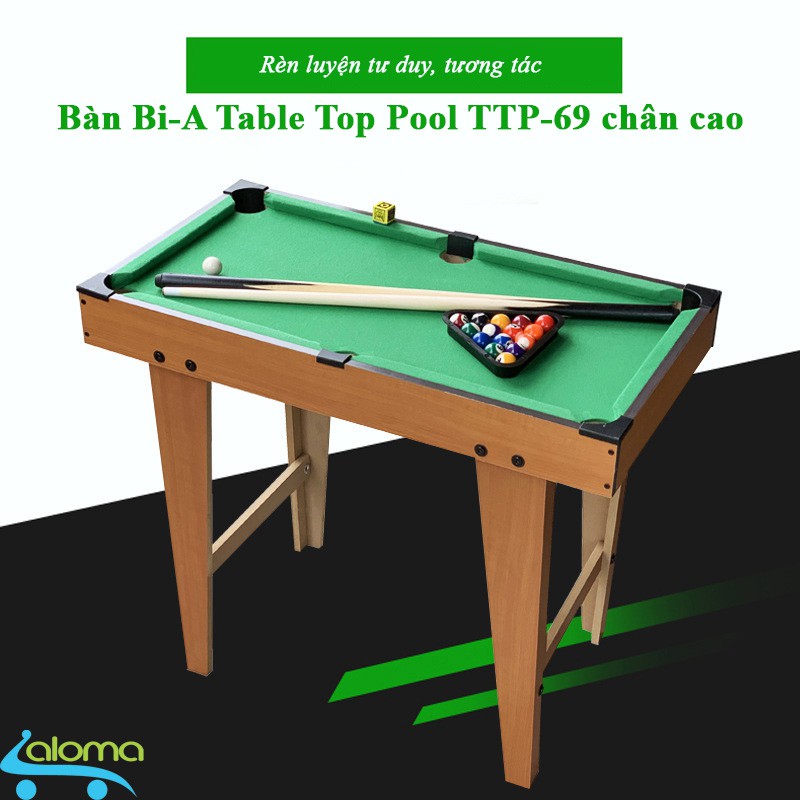 Đồ chơi bàn Bi-A bằng gỗ Table TTP-69 chân cao kích thước 70x40x60cm rèn luyện tư duy phù hợp mọi lứa tuổi