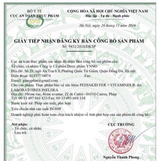 Pediakid Fer bổ sung sắt nội địa Pháp