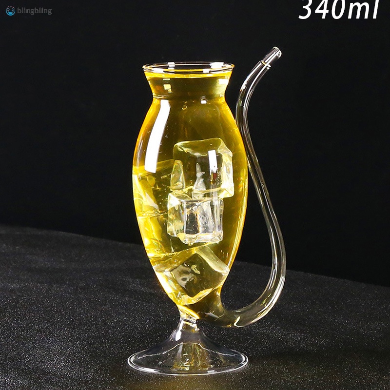 Clear Vampires Heat-resistant Wine Juice Glass Cup with Drinking Tube Straw Home Bar