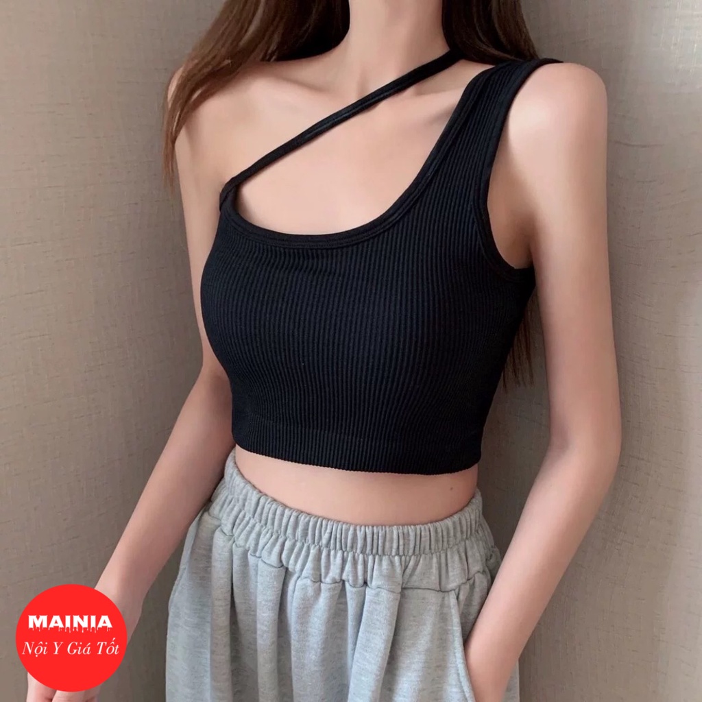 Áo Bra Cotton Phối Dây Chéo Thời Trang Áo Croptop Mặc Tập Thể Thao Gym Yoga Mainia Shop