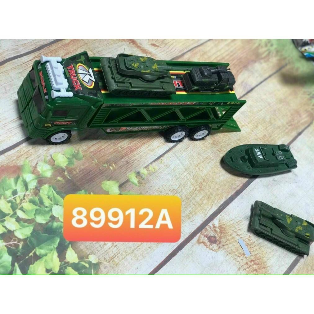 MÔ HÌNH XE CHỞ TÀU CHIẾN - XE TĂNG QUÂN SỰ 5 TRONG 1