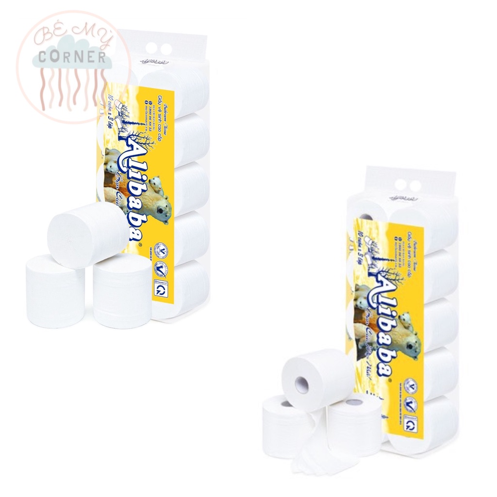 1 Xách giấy vệ sinh ALIBABA 1.4KG gia đình gấu