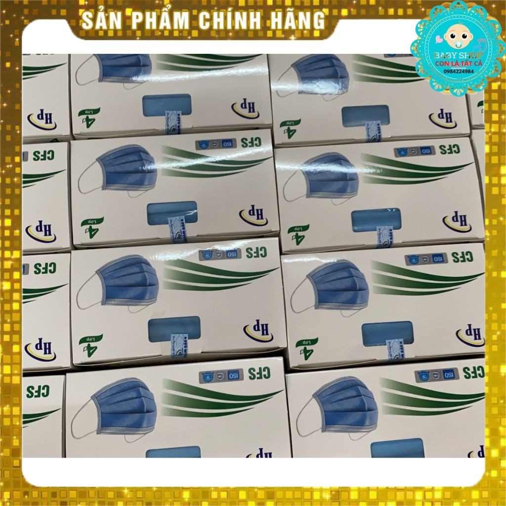 Combo 6 Hộp Khẩu  Trang Y Tế 4 Lớp - Hộp 50 Chiếc - Kháng Khuẩn, Chống Giọt Bắn