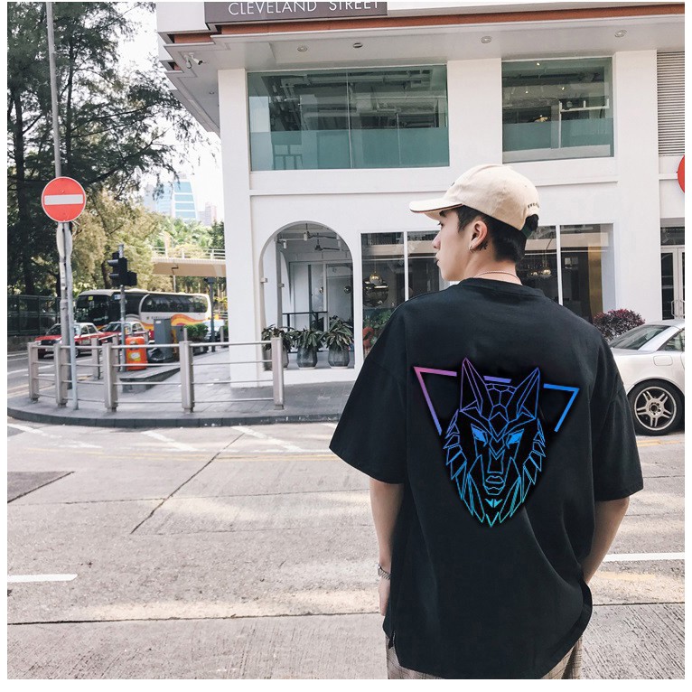 Áo Thun Nam Tay Lỡ form rộng - Áo thun Stee đen Thần Sói Hadex Phản Quang 7 màu | BigBuy360 - bigbuy360.vn