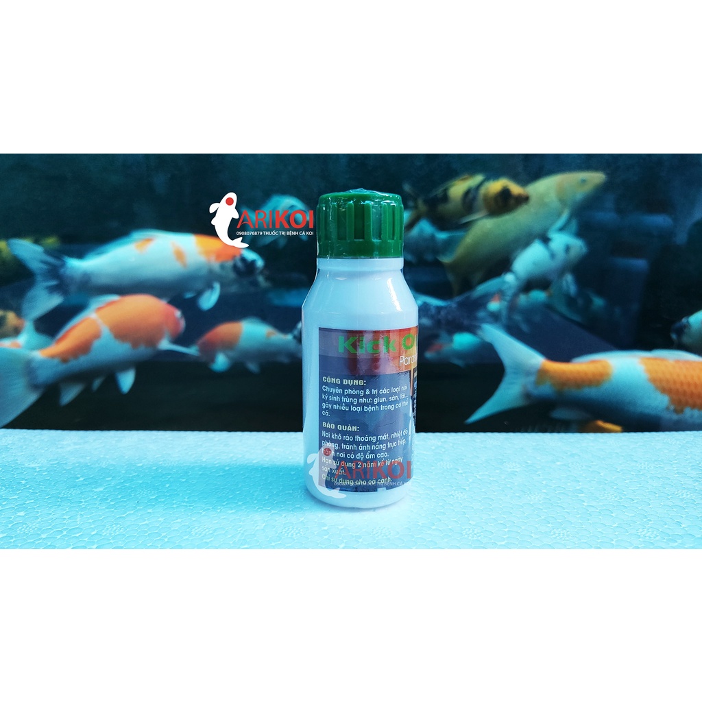 Xổ lãi Kick Out cá Koi tẩy giun, sán, nội ký sinh hiệu quả - chai 100ml