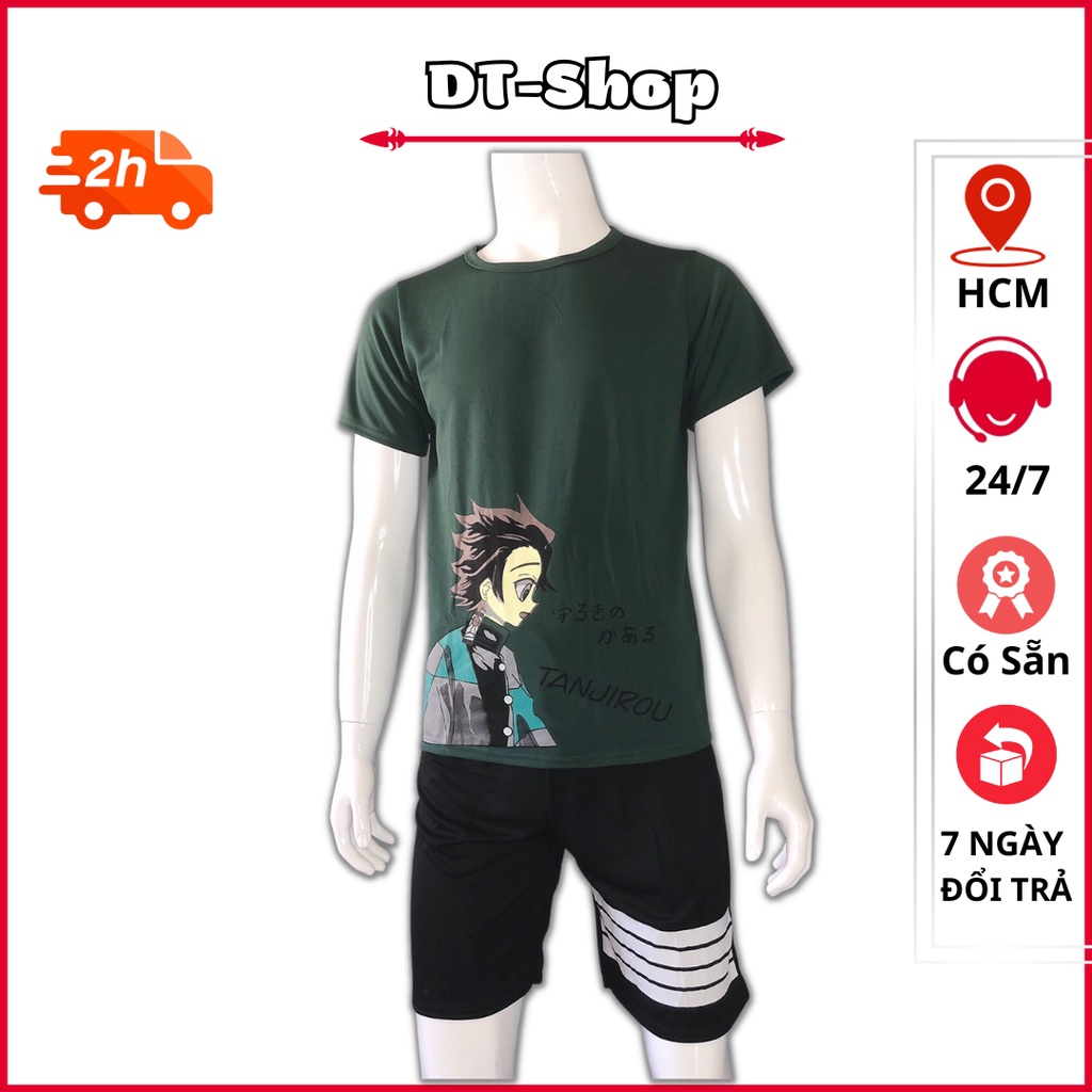 Đồ thể thao nam  FREESHIP  đồ bộ nam in họa tiết TANJIROU mẫu mới 2023