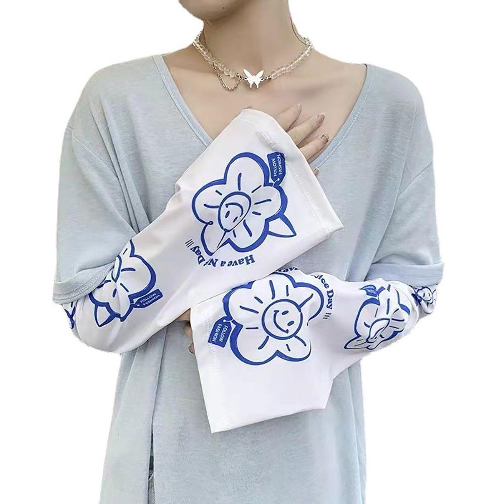 Găng Tay Co Giãn Làm Mát Họa Tiết Gấu Hoạt Hình / Hoa Hướng Dương
