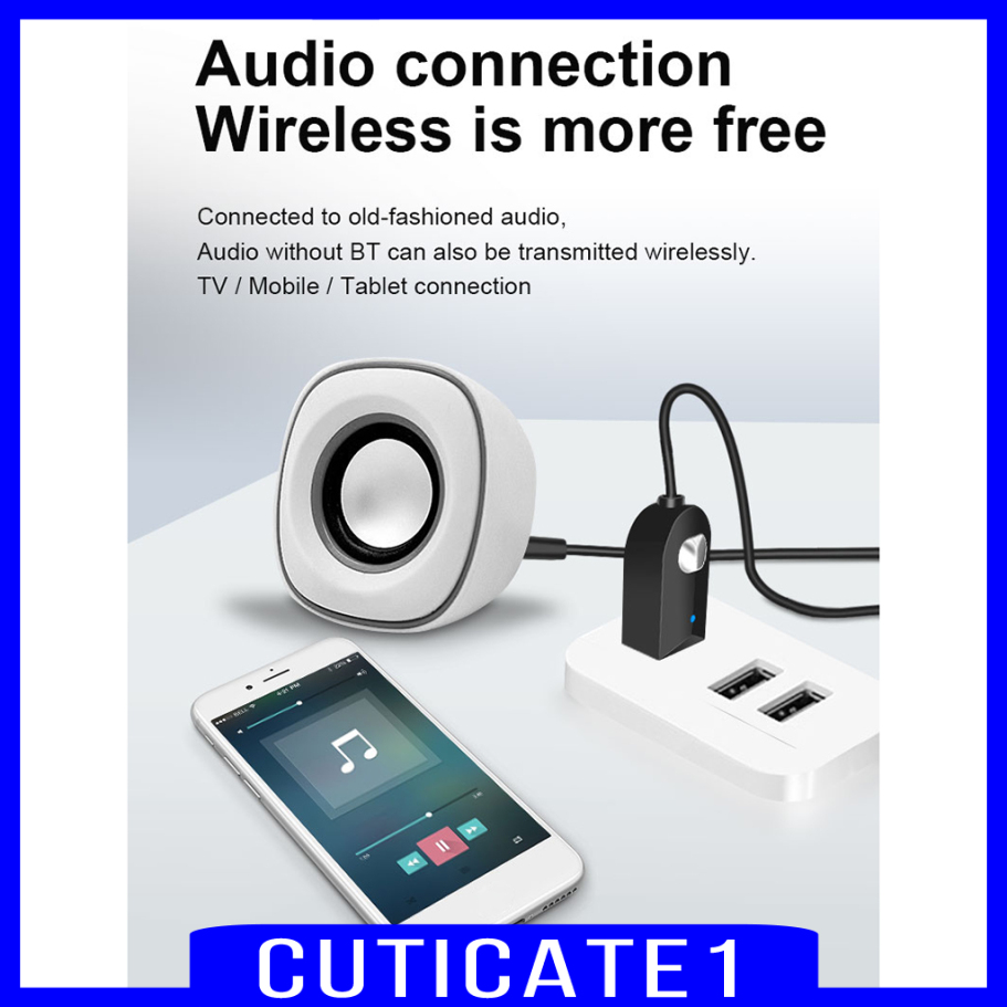 1 Bộ Thu Tín Hiệu Âm Thanh Bluetooth 5.0 Mini Usb 3.5mm Aux Jack Cắm Trên Xe Hơi