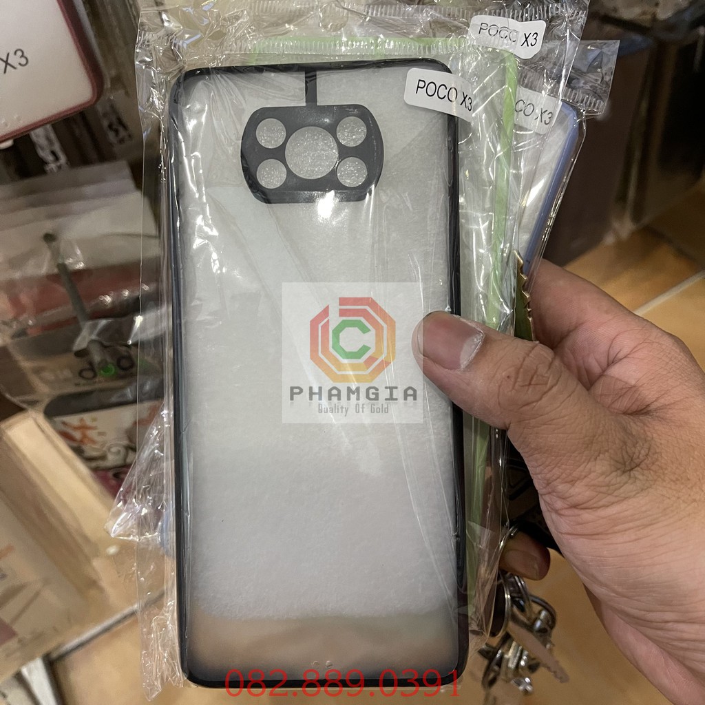 Ốp lưng Xiaomi Poco X3 / Poco X3 Pro dẻo trong chống ố viền màu và có lỗ bảo vệ cam