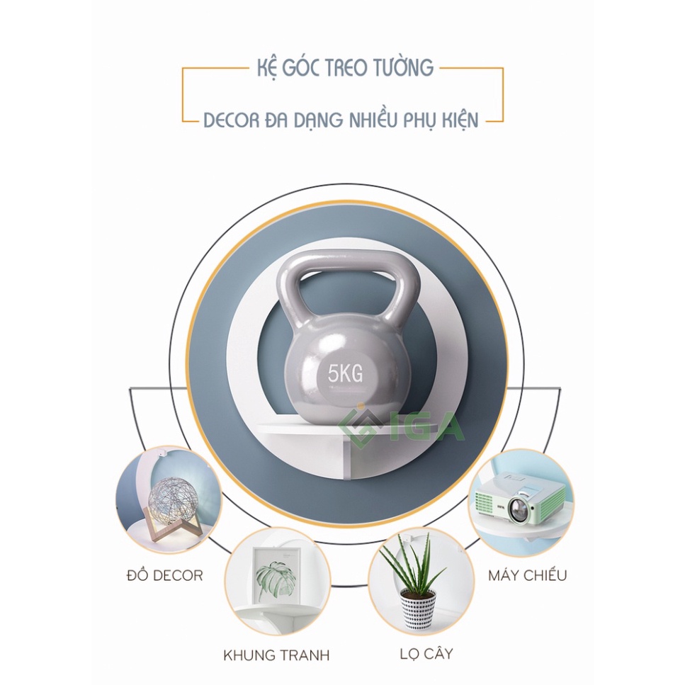 Kệ tròn, kệ trang trí treo tường cho phòng khách thêm sang trọng - IG389
