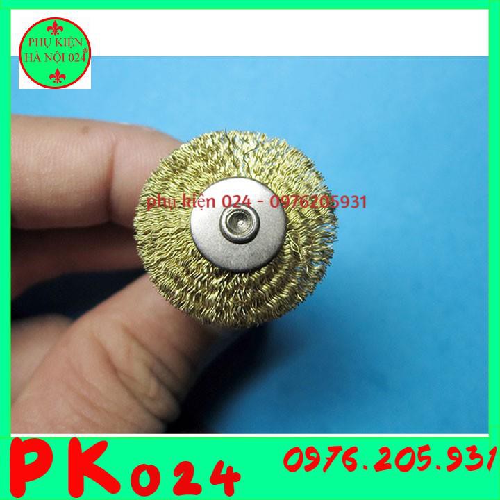 Chổi Đánh Gỉ Trục 3mm Sợi Đồng Đường Kính 20mm