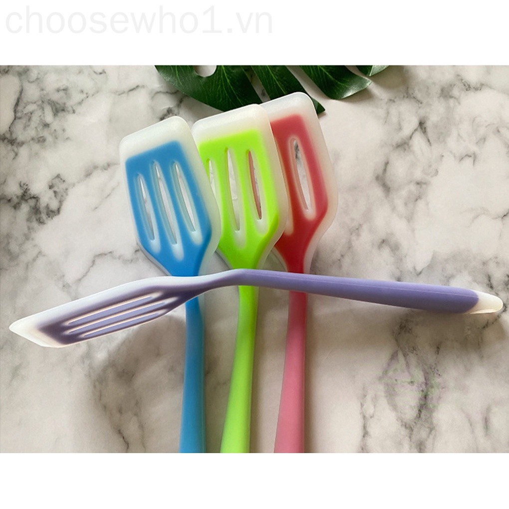 Xẻng Lật Thức Ăn Bằng Silicone Chống Dính Có Rãnh Tiện Dụng Cho Nhà Bếp 1