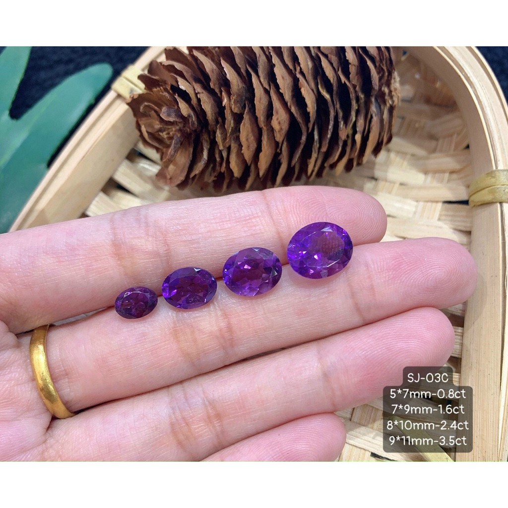 Mặt Đá Amethyst Facet Tím Vừa Cập Bến Đủ Hình Dáng Đủ Size