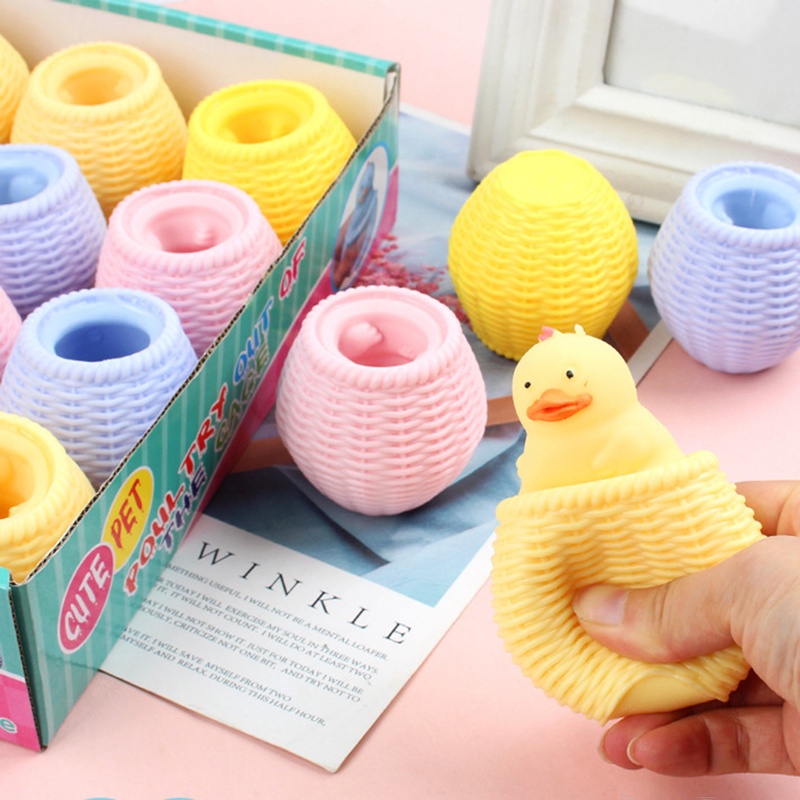 Đồ Chơi Gà Con Bóp Giảm Căng Thẳng Màu Sắc Ngẫu Nhiên