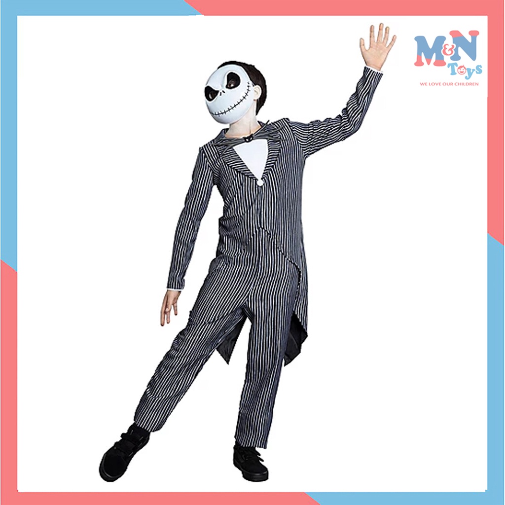 Bộ quần áo Jack Skellington hóa trang Halloween cho bé từ 4 - 14 tuổi