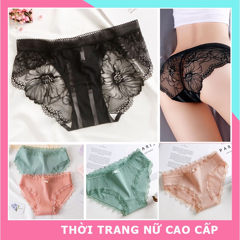 Quần lót nữ sexy đáng yêu , Quần lót ren và họa tiết sexy vải dệt kim cotton kháng khuẩn , đồ lót nữ [Nhiều mẫu để chọn] | BigBuy360 - bigbuy360.vn