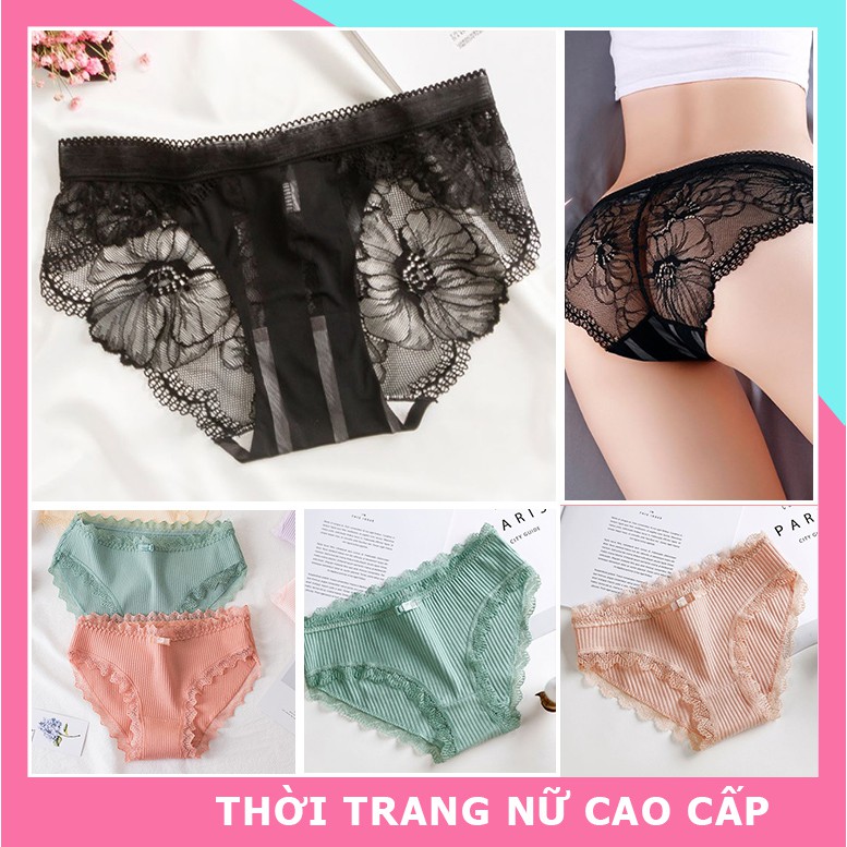 Quần lót nữ sexy đáng yêu , Quần lót ren và họa tiết sexy vải dệt kim cotton kháng khuẩn , đồ lót nữ [Nhiều mẫu để chọn]