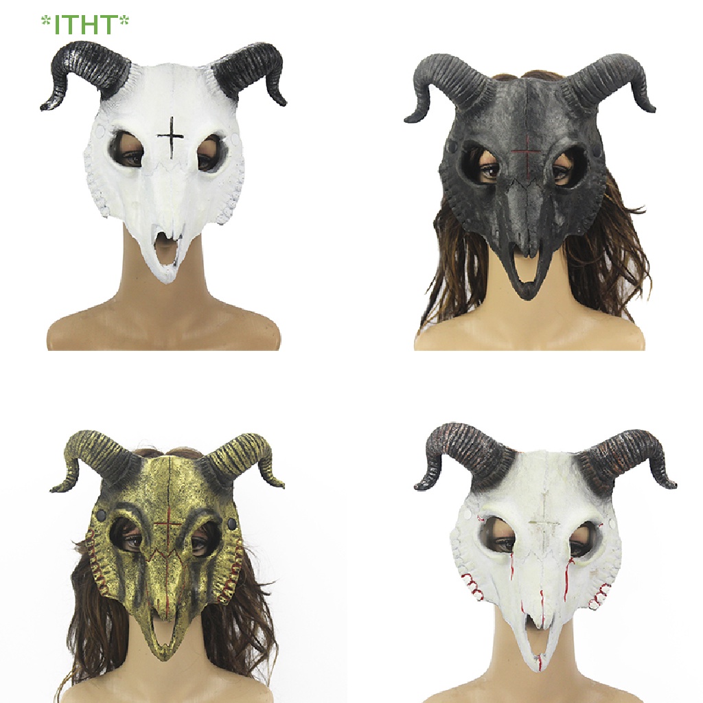 Mặt Nạ Hóa Trang Halloween Hình Đầu Lâu / Dê Độc Đáo Mới