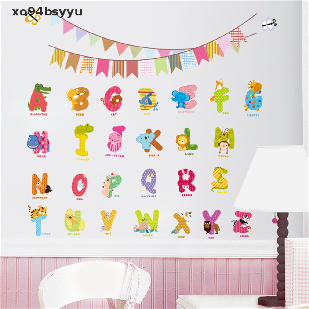 Miếng Dán Trang Trí Tường Họa Tiết Hoạt Hình Động Vật Và Chữ Cái Dễ Tháo Rời xo94bsyyu