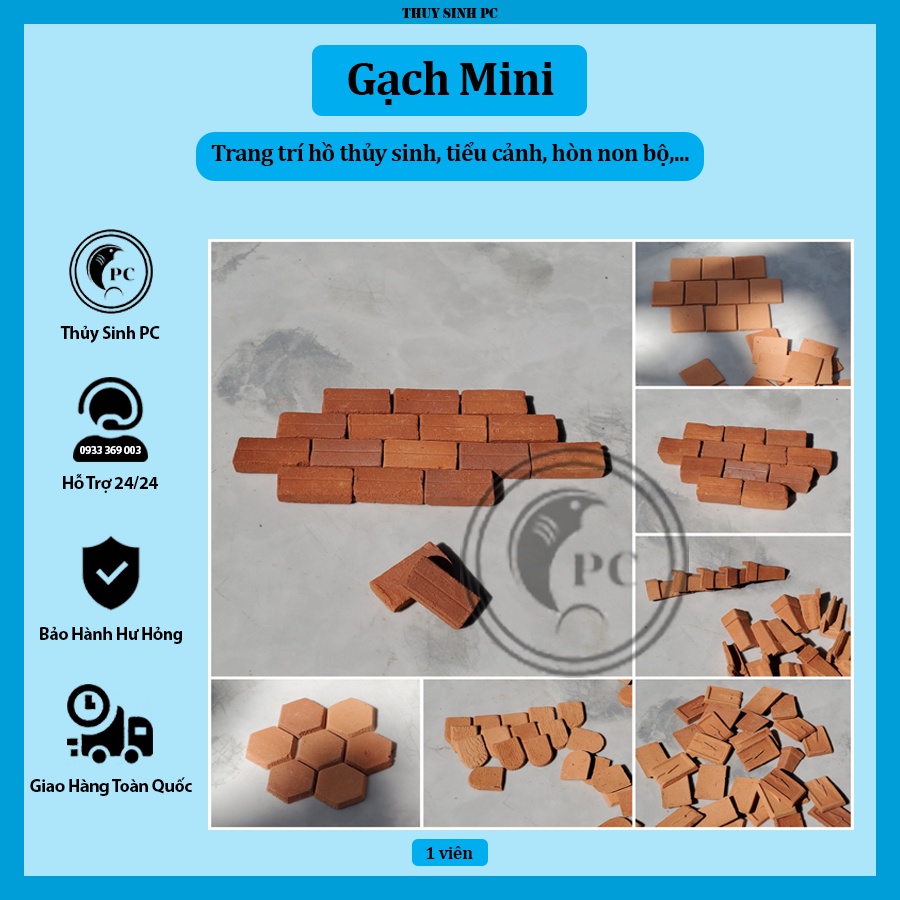 Gạch Mini xây tiểu cảnh trang trí bể cá tép cảnh thủy sinh
