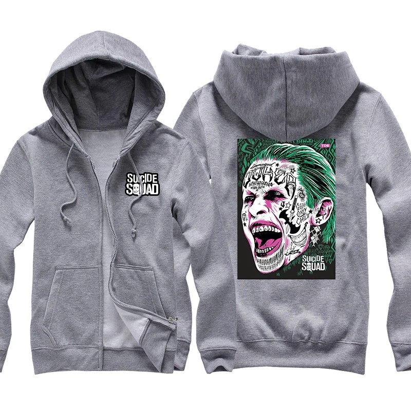 Áo Khoác Hoodie Cotton In Hình Joker Harley Quinn Trong Phim Suicide Squad 2019