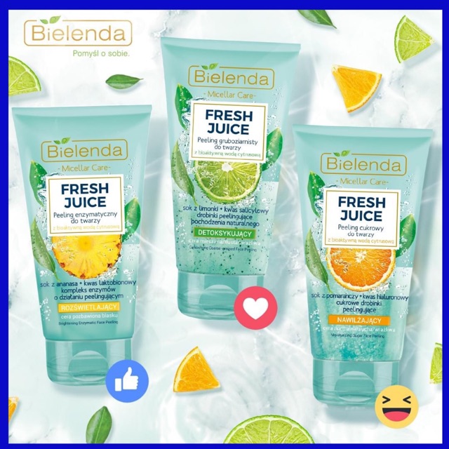 [ĐỦ BILL] Tẩy tế bào chết da mặt dạng gel Bielenda Fresh Juice