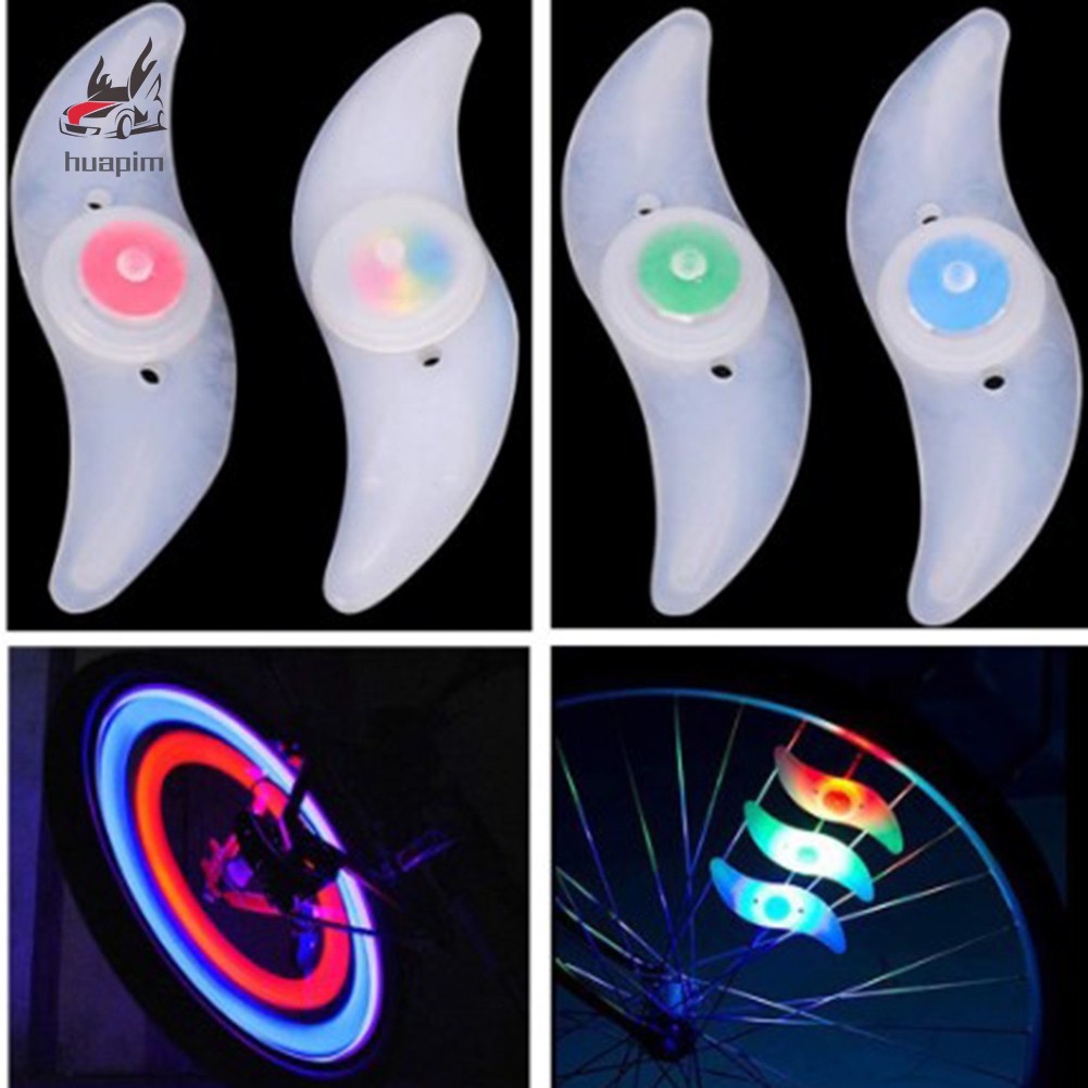 Đèn Led Phát Sáng Gắn Bánh Xe Đạp Leo Núi Hình Chiếc Lá Nhiều Màu Sắc