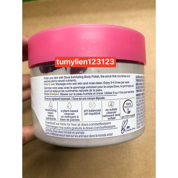 Kem dưỡng tẩy tế bào chết body Dove hàng Mỹ 298gr