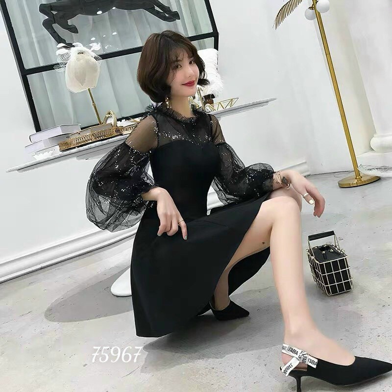 ĐẦM LỤA VOAN TAY LỠ CỰC XINH , DÀNH CHO DỰ TIỆC , HOẶC ĐI CHƠI SIÊU HO