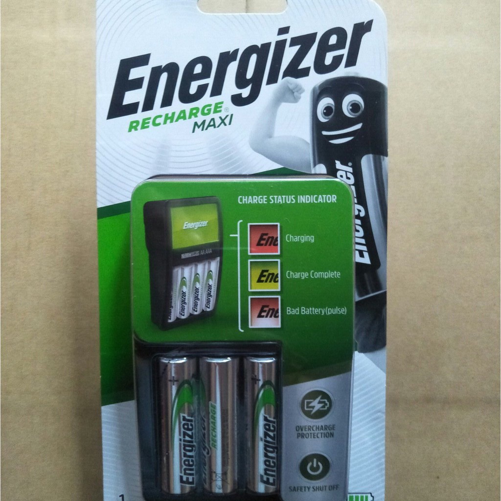 [Mã SRDEC197 giảm 50% tối đa 20k] Sạc Nhanh Tự Ngắt ENERGIZER CHVCM4 Kèm 4 Pin AA Energizer 2000mAh - Bộ Sạc Pin ENERGIZ