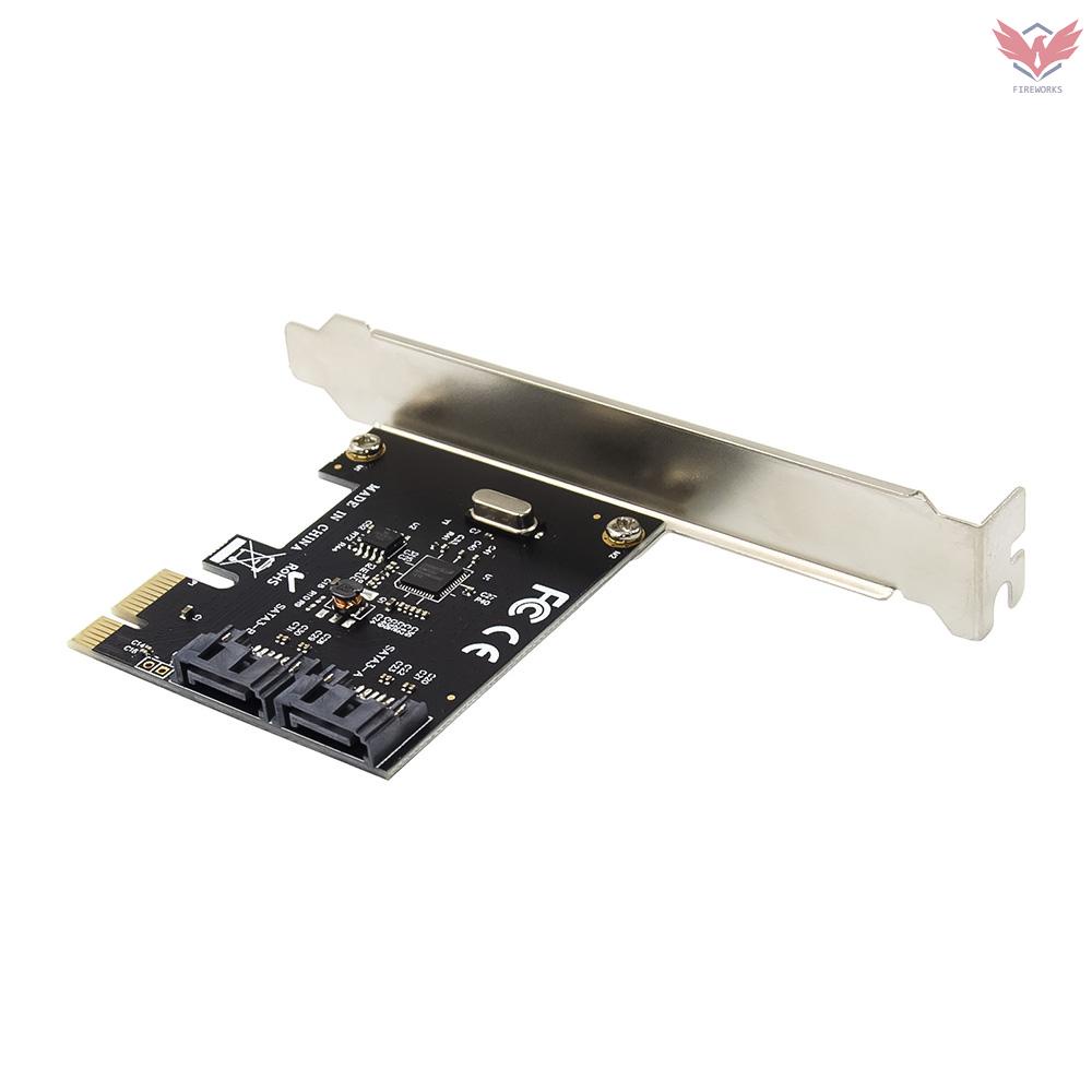 PCI-E to 2 SATA3.0 Adapter Card SATA Hard Disk Expansion Card High-speed Transmission Multiple Systems Compatible Plug and Play
