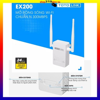 Bộ Kích Sóng Wifi Totolink EX200 Hàng Chính Hãng Repeater Tốc Độ 300Mbps