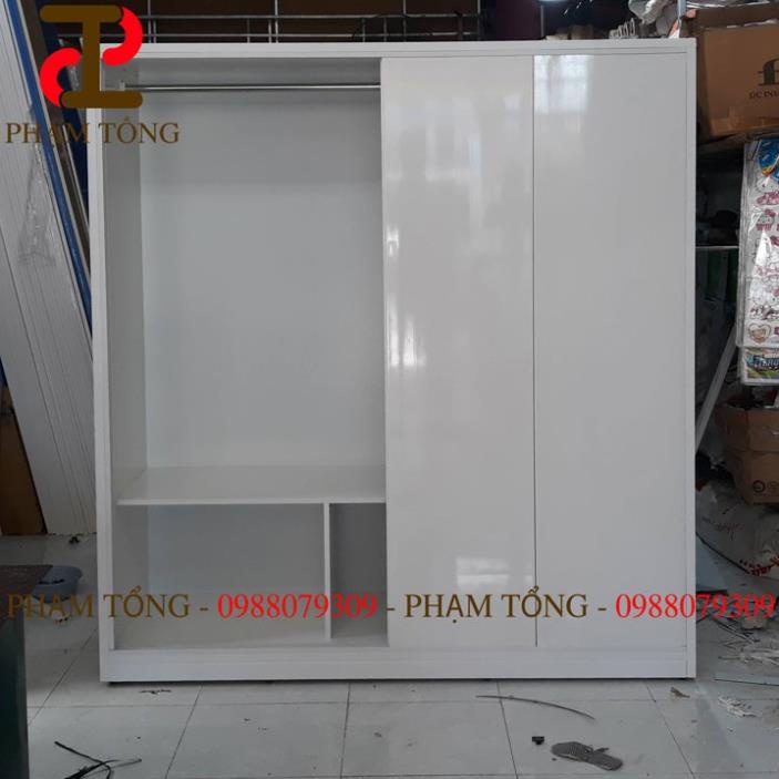 Tủ quần áo 4 cánh cửa lùa FULL trắng  Miễn phí giao hàng