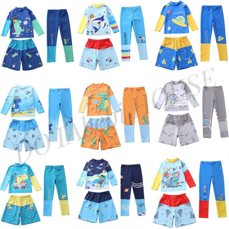 nhiều mẫu Đồ bơi 3 chi tiết gồm áo dài tay quần dài quần ngắn size đại cho bé trai mã SW0140.0150