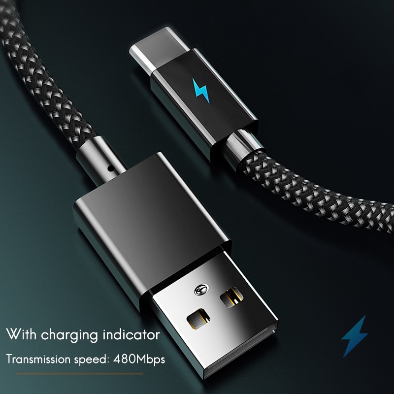 Dây Cáp Sạc Truyền Dữ Liệu Usb Có Đèn Led Cho Ps5 / Ps4 / Xbox / Switch Pro / Phone Type C 3.0m