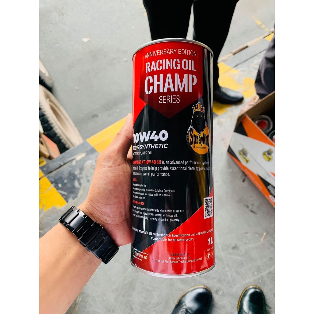 SIÊU PHẨM NHỚT SPRAYKING RACING OIL CHAMP, SẢN XUẤT VÀ ĐÓNG GÓI TẠI DUBAI, ESTER TECH, 100% SYNTHETIC