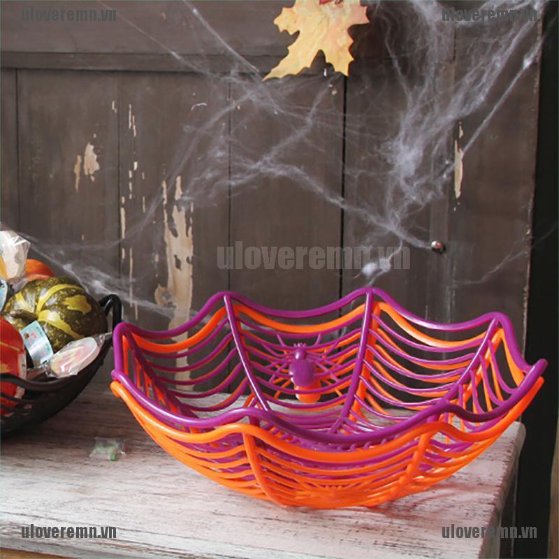 Giỏ Đựng Kẹo Hình Mạng Nhện Màu Cam / Tím / Trắng Độc Đáo Trang Trí Halloween