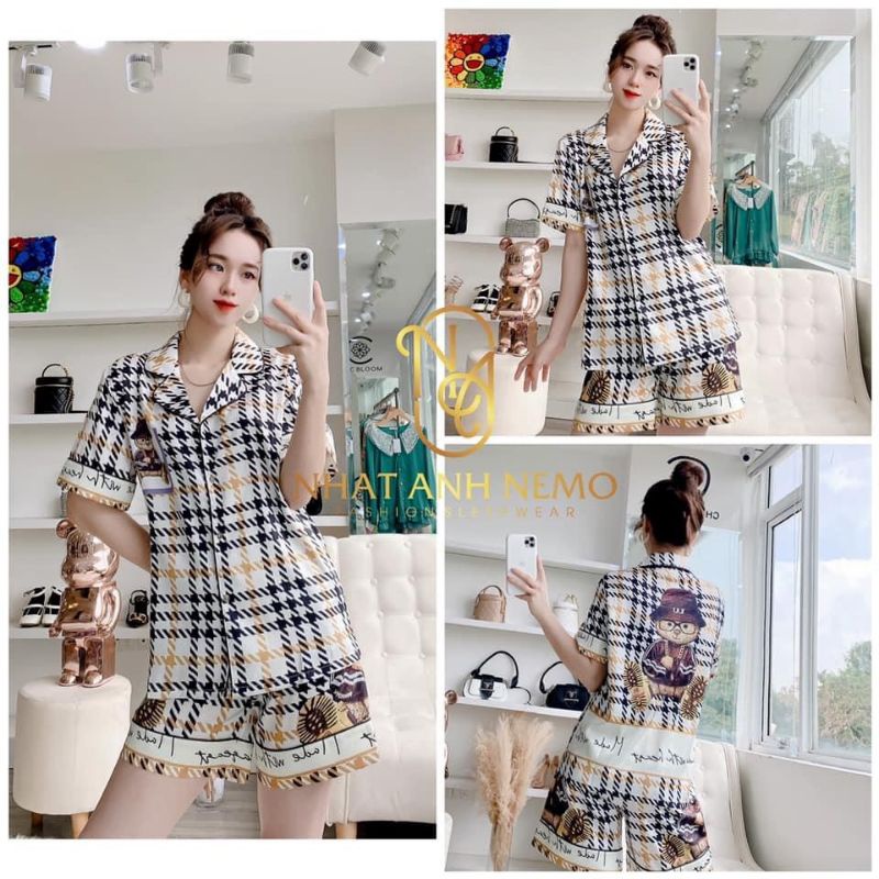 Bộ đồ mặc nhà bộ PIZAMA quần cộc áo cộc mềm mịn mát hàng có sẵn tại CHIPNOIY SHOP