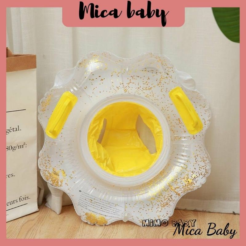 Phao bơi hình bông hoa có ghế lót tay cầm an toàn cho bé Mica baby PB06