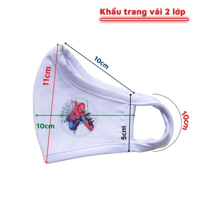 Khẩu trang vải 2 lớp - từ 1 tuổi trở lên - hình Among us - siêu nhân - Tomchuakids