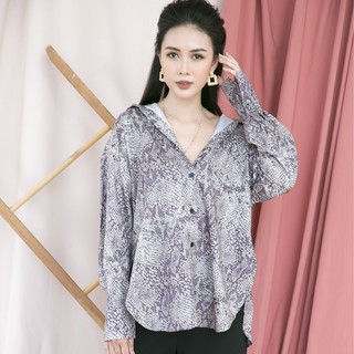 Áo sơ mi họa tiết da rắn IFU 05-3096