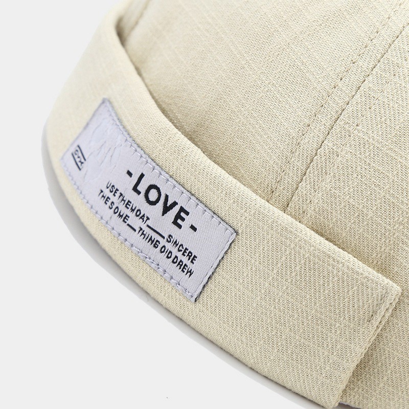 Mũ nón Miki kiểu thủy thủ không vành miki hat, mũ nón beanies chất liệu kaki cotton mẫu chữ Love - Soulmate Store