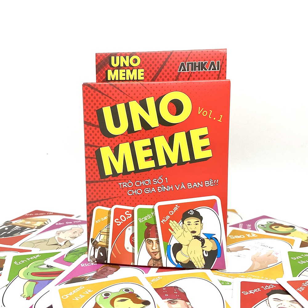 Hộp thẻ bài Uno Meme 112 lá