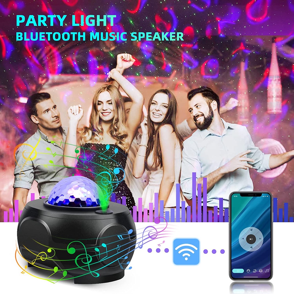 Đèn chiếu sao thiên hà màng mây M1 có Loa Bluetooth mẫu mới điều khiển qua điện thoại - Hàng nhập cao cấp