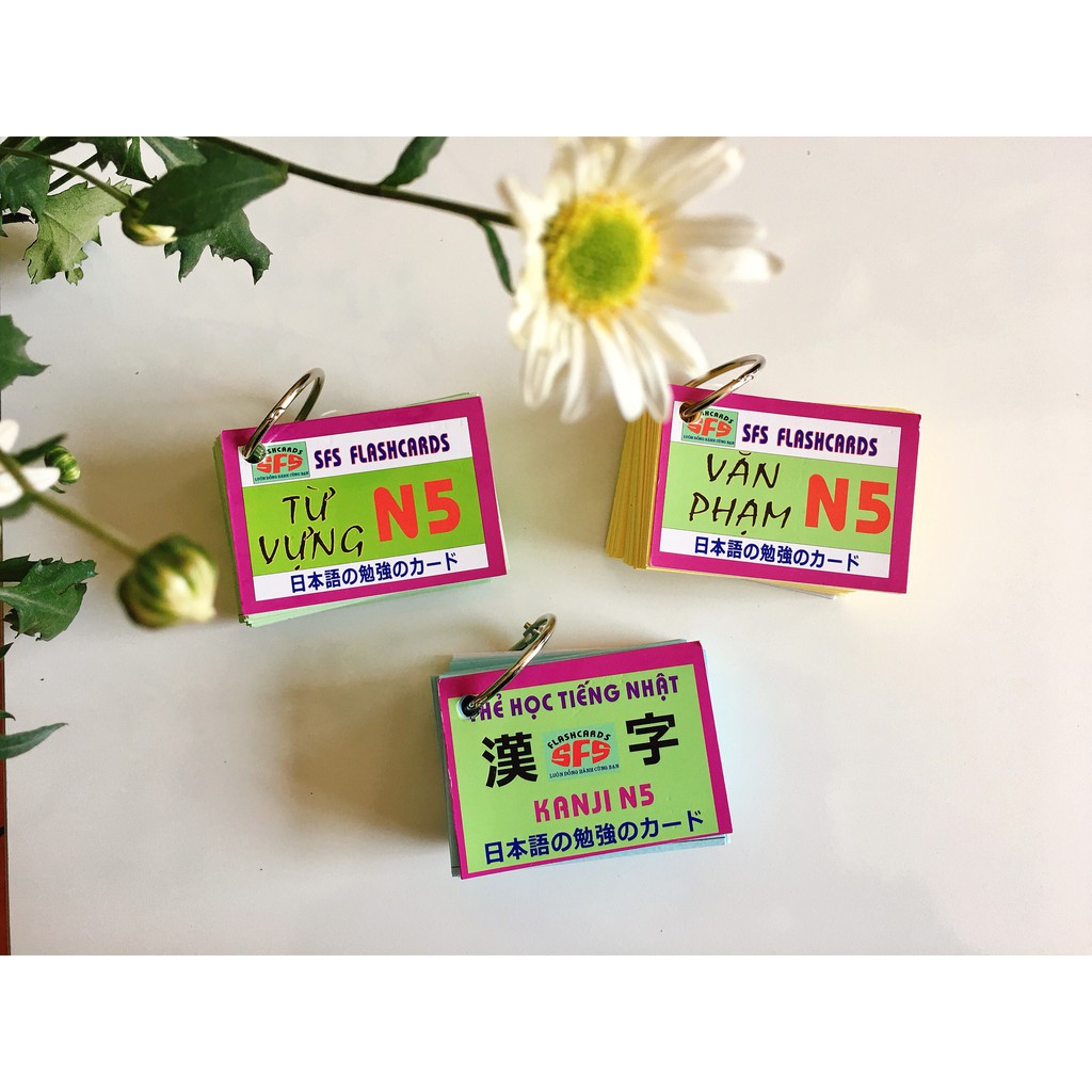 Flashcard N5 - thẻ học tiếng Nhật N5 có ép plastic chống nước