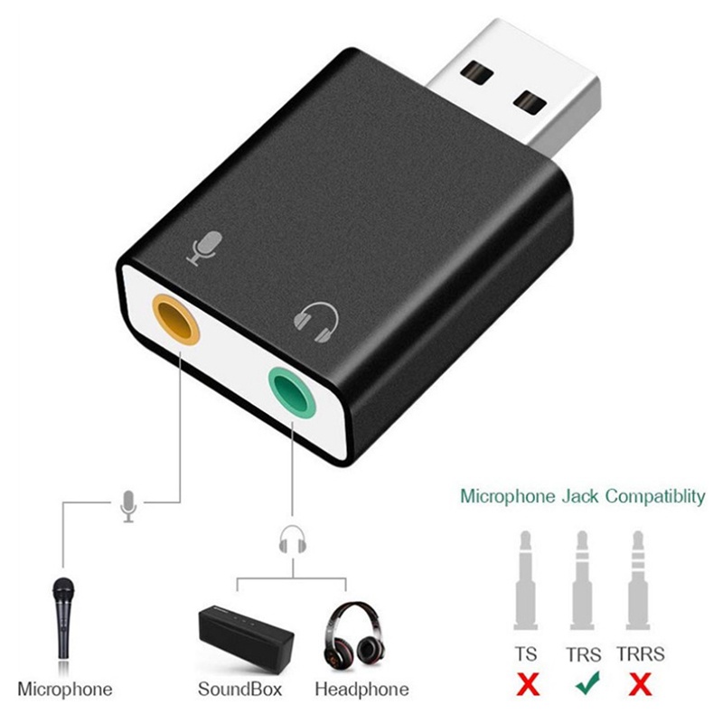 Thẻ Âm Thanh Usb 7.1 Kênh Bằng Hợp Kim Nhôm Cho Máy Tính 3d Usb7.1
